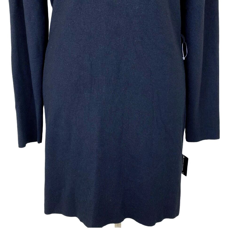 INC International Concepts Black Tunic Sweater Large V-Neck Long Sleeve No Belt - Picture 7 of 11